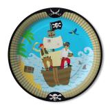 8 assiettes en carton "Voyage de pirates"