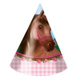 6 chapeaux de fête "Adorable cheval"