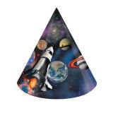 6 chapeaux de fête "Sortie dans l'espace"