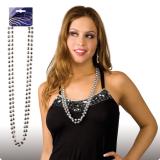 Collier de perles 38 cm 2 pcs. - argenté