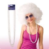 Collier de perles 38 cm 2 pcs. - blanc