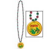 Collier de perles avec pendentif "!FIESTA!" 81 cm