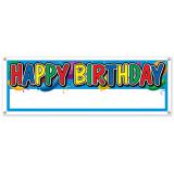 Bannière personnalisable "Ballons Happy Birthday"
