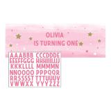 Banniére personnalisable "Little Star" 81-pcs rose