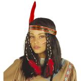 Perruque "Indienne" avec bandeau et plumes