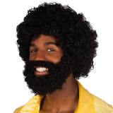 Perruque afro avec barbe et moustache "Soul man"