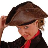 Tricorne de pirate façon cuir marron