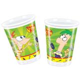 10 gobelets en plastique "Phineas et Ferb" 