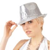 Chapeau "Popstar" avec paillettes - argenté