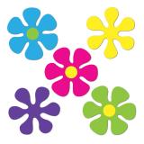 Déco de salle Flower-Power 5 pcs