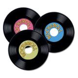 Déco de salle personnalisable "Disques Rock & Roll" 3 pcs