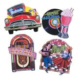 Déco murale "Années 50 - années rock" 41 cm 4 pcs