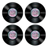 Décos de salle "Disques vinyles The fabulous 50`s" 35 cm 4 pcs