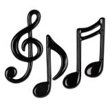 Déco de salle "Notes de musique noires" 3 pcs