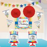 Kit de déco "Anniversaire en couleurs" 10 pcs.