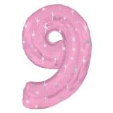 Ballon en alu rose "Anniversaire étoilé" 96,5 cm - 9
