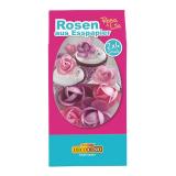 8 roses en papier comestible - rose-lilas