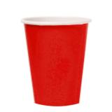 8 gobelets en carton unis 266 ml - rouge