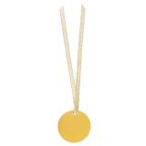 12 pastilles personnalisables métalliques avec ruban en satin - or