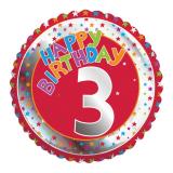 Ballon rond en aluminium "Anniversaire coloré" 46 cm - 3