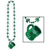 Collier avec shooter "Happy St. Patrick's Day" 4,5 cm