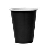 8 gobelets en carton unis 266 ml - noir