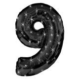Ballon en alu noir "Anniversaire étoilé" 96,5 cm - 9