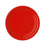 8 assiettes en carton unies 22,8 cm - rouge