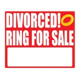 Déco murale autoadhésive "DIVORCED! Ring for sale" 36,5 cm