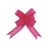 Selbstraffende einfarbige Organza-Schleifen 5er Pack-pink