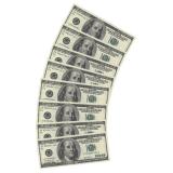 10 serviettes en papier "Billet de 100 dollars"