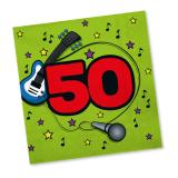 20 serviettes "50 ans en musique" 