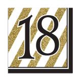 16 serviettes "Black & Gold 18"