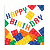 16 serviettes "Briques colorées" - Happy Birthday