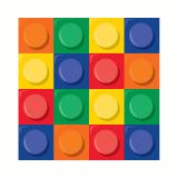 16 serviettes "Briques colorées"
