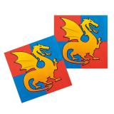 12 Serviettes "Coeur de dragon" 