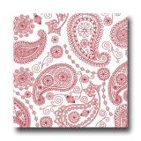 20 serviettes "Motif Paisley" - rouge