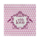 20 serviettes "With love" - rose