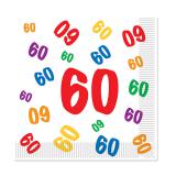 16 serviettes "60 multicolores"