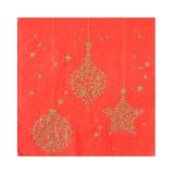 20 serviettes "Flocons de neige scintillants" - rouge