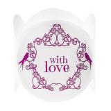 6 ronds de serviette "With love" - rose vif