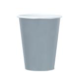 8 gobelets en carton unis 266 ml - argent