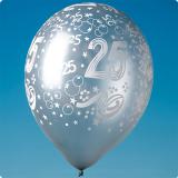 5 ballons argentés "25"