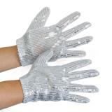 Gants argentés à paillettes