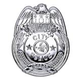 Insigne "City Police" argentée 8 cm