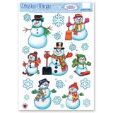 Autocollants statiques "Saison d'hiver" 18 pcs