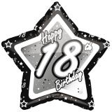 Ballon en alu étoile "Happy Birthday Stars 18" 45 cm