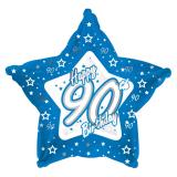 Ballon-étoile en alu Happy Birthday "Pretty Blue 90" 45 cm