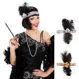 Bandeau avec paillettes et plumes "Charleston Lady"