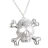 Collier en strass "Tête de mort"